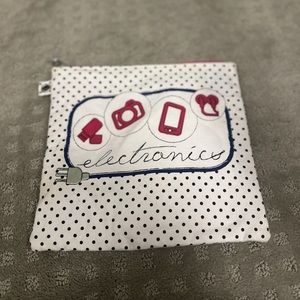 Pink and White Polka Dot Electronics Bag